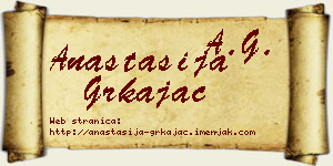 Anastasija Grkajac vizit kartica
